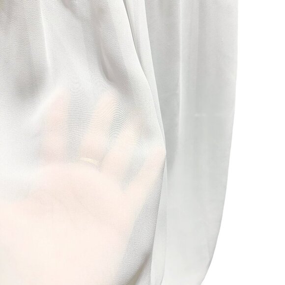 Gilligan & O'Malley Women White Satin Embellished Bodice Chiffon Bridal Nighty - Picture 6 of 8